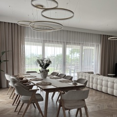 Delicate drapes, cappuccino colour, for living room, room, no ironing