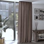 Beautiful living room drape, soft touch, matt, dark cappuccino, made to measure