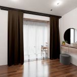 Modern living room drape, matt, soft touch, chocolate brown