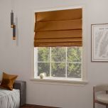 Roman blind with smooth texture in glamour style, dark honey