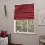 Roman blind in glamour style, smooth red-maroon