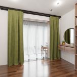 Fashionable velvet drape, for the room, green, made to measure
