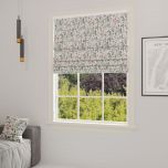 Roman blind in natural matte with floral leaf pattern