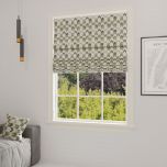 Roman blind in modern natural matte with geometrical pattern