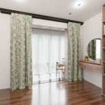 Modern drape, natural, matt, floral-leaf design