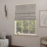 Roman blind, lovely flowers and leaves, in natural colorful pattern