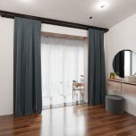 Modern matte one-colour denim curtain for living room, bedroom