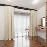 Stylish velvet drape for living room, soft touch, dirty cream 