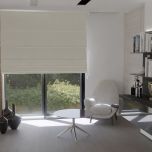 Elegant Roman blind in stylish light cream velvet