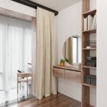 Elegant and stylish velvet drape, for living room, soft touch, warm cream 