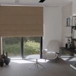 Elegant Roman blind in stylish cappuccino velvet