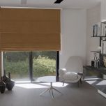 Elegant Roman blind in stylish red-brown velvet