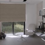 Elegant Roman blind in stylish coffee with milk velvet