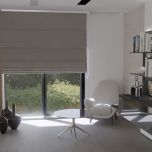 Velvet roman blind, soft in touch, colour silver