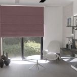 Elegant Roman roller blind in stylish powder pink velvet