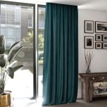 Modern drape for living room, velvet, soft touch, turquoise teal