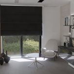 Stylish black velvet Roman blind