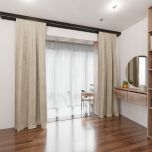 Blackout blackout curtain, for living room, matt, dark cream 