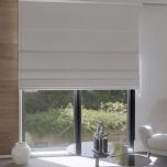 Light grey blackout Roman blind in matt