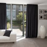 Modern blackout drape, for living room, blackout, matt, dark graphite 