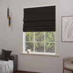 Black blackout Roman blind in matt