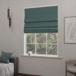 Green blue blackout Roman blind in matt