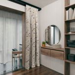 Beautiful natural blackout curtain for the room, matt, floral pattern 