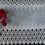 Stylish elegant curtain with white guipure ornamental pattern 