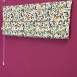 Roman blind in natural matte with floral leaf pattern