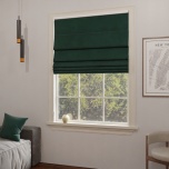 Roman blind for living room, elegant matt, single colour, bottle green, made to measure