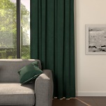 Living room drape, elegant matt, single colour, bottle green, made to measure