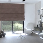 Modern Roman blind in matte smooth dark cappuccino