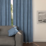 Modern plain drape, matt, soft touch, denim, made to measure