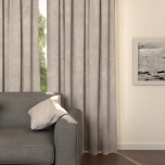 Modern matte drape, single colour, soft touch, sewn to size, light beige