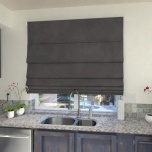 Modern Roman blind in matte smooth dark graphite