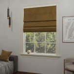 Roman blind smooth matt, soft touch, khaki, iron-free