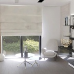 Modern Roman blind in matte smooth light cream