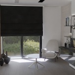 Modern Roman blind in matte smooth black