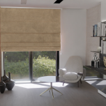 Modern Roman blind in matte smooth sand