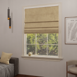 Modern Roman blind in matte smooth caramel