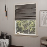 Roman blind in glamour style, smooth dark steel