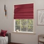 Roman blind in glamour style, smooth red-maroon