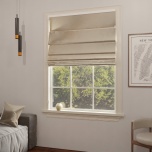Roman blind in glamour style, smooth dark cream