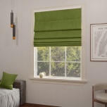 Fashionable velvet roman blind, for the room, green, made to measure