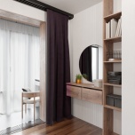 Modern one-colour matt heather drape for living room, bedroom