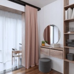 Matte modern one-colour drape, dirty pink