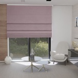 Modern Roman blind in matte one-colored pastel light rose
