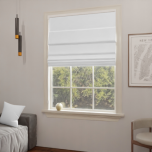Elegant Roman blind, white fabric, with mechanism, made to measure