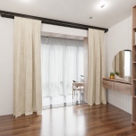 Stylish velvet drape for living room, soft touch, dirty cream 