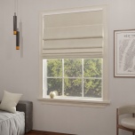 Elegant Roman blind in stylish dirty cream velvet